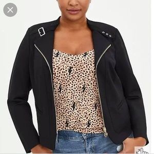 Torrid Ponte Knit Moto Jacket Gold Hardware NWT